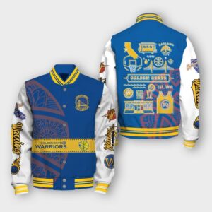 NBA Golden State Warriors City Varsity Jacket, Baseball Jacket - livanniestore Store