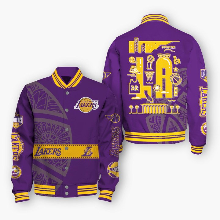 NBA Los Angeles Lakers City Varsity Jacket, Baseball Jacket - livanniestore Store