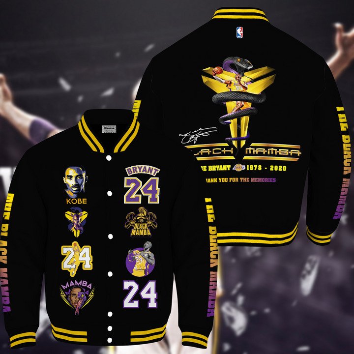 Nba Kobe Bryant Black Mamba Varsity Jacket, Baseball Jacket - livanniestore Store