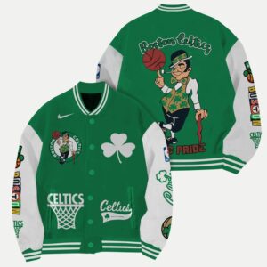 NBA Boston Celtics Mascot Varsity Jacket, Baseball Jacket - livanniestore Store