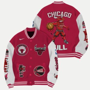 NBA Chicago Bulls Mascot Varsity Jacket, Baseball Jacket - livanniestore Store