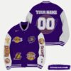 NBA Los Angeles Lakers Name Number Varsity Jacket, Baseball Jacket - livanniestore Store