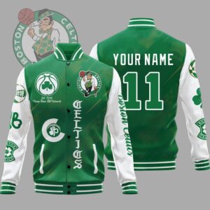 Personalized NBA Boston Celtics Varsity Jacket, Baseball Jacket V2 - livanniestore Store