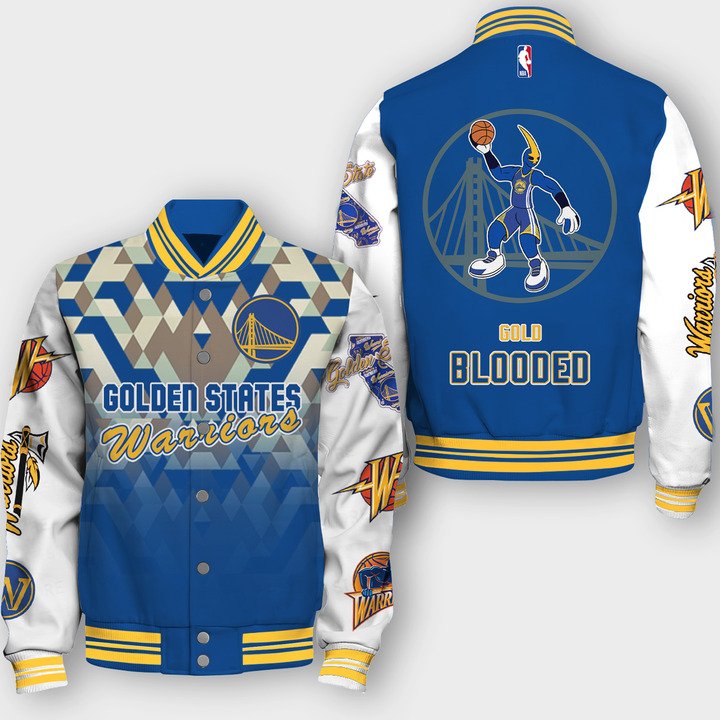 NBA Golden State Warriors Mascots Varsity Jacket, Baseball Jacket - livanniestore Store