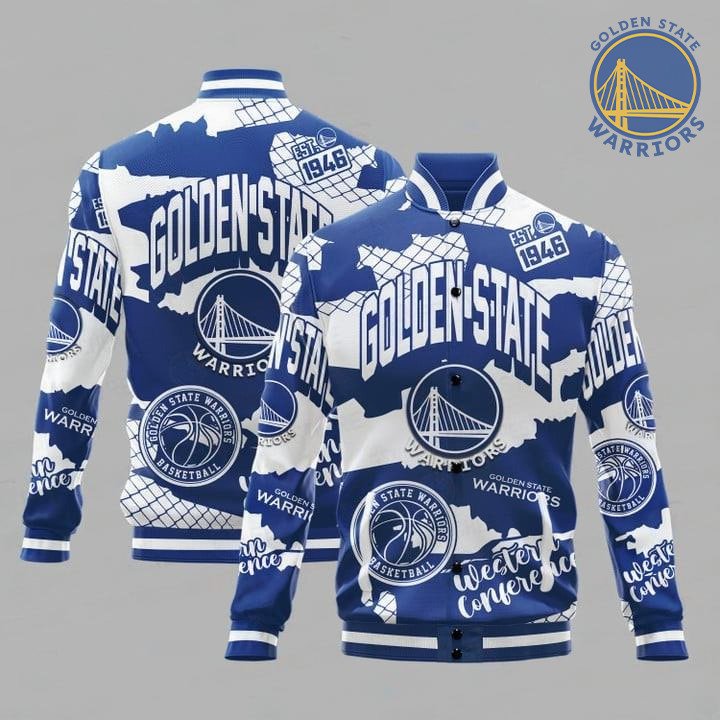 Golden State Warriors National Basketball Association Varsity Jacket, Baseball Jacket - livanniestore Store