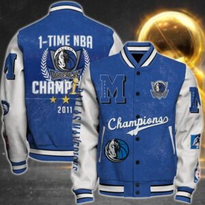 Nba Dallas Mavericks 1X Champions Print Varsity Jacket, Baseball Jacket - livanniestore Store