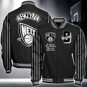 Nba Brooklyn Nets National Basketball Association Varsity Jacket, Baseball Jacket - livanniestore Store