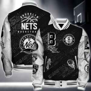 Nba Brooklyn Nets National Basketball Association Varsity Jacket, Baseball Jacket V2 - livanniestore Store