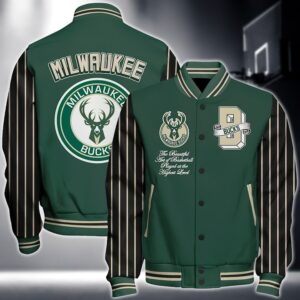 Nba Milwaukee Bucks National Basketball Association Varsity Jacket, Baseball Jacket - livanniestore Store