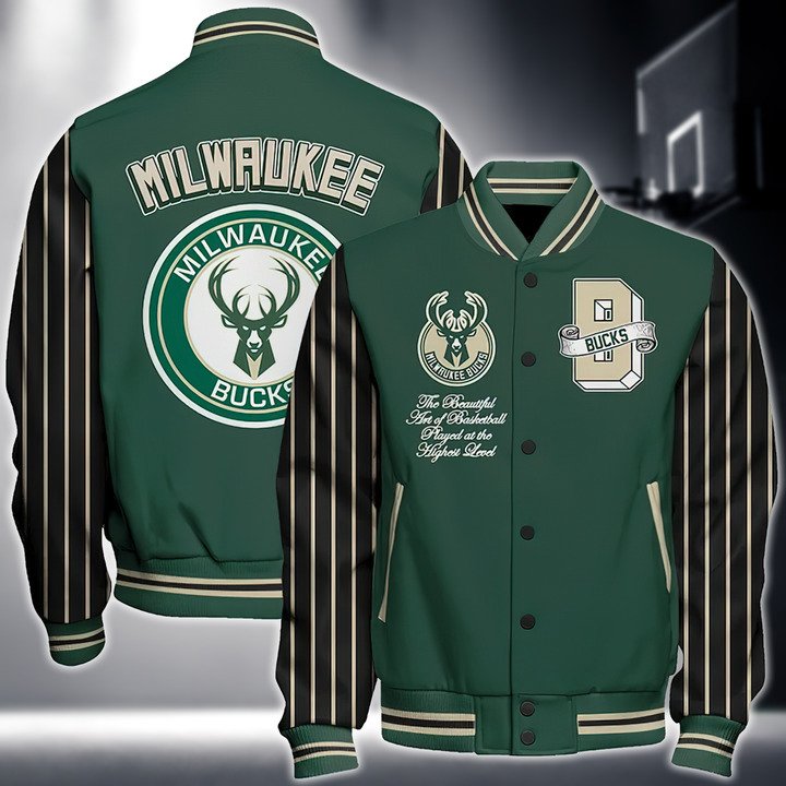 Nba Milwaukee Bucks National Basketball Association Varsity Jacket, Baseball Jacket - livanniestore Store