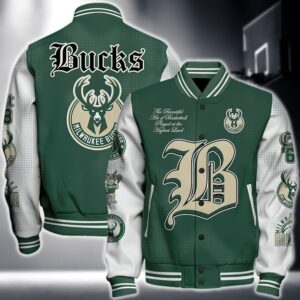 Nba Milwaukee Bucks National Basketball Association Varsity Jacket, Baseball Jacket V2 - livanniestore Store