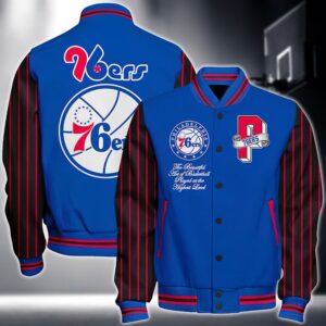 Nba Philadelphia 76Ers National Basketball Association Varsity Jacket, Baseball Jacket - livanniestore Store