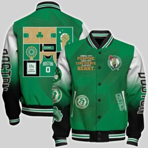 Nba Boston Celtics National Basketball Association Aop Varsity Jacket, Baseball Jacket - livanniestore Store