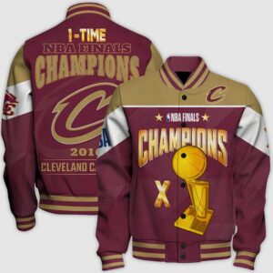 Nba Cleveland Cavaliers Champions Print Varsity Jacket, Baseball Jacket - livanniestore Store