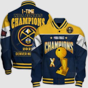 Nba Denver Nuggets Champions Print Varsity Jacket, Baseball Jacket - livanniestore Store