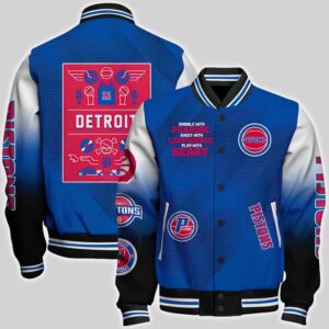 Detroit Pistons National Basketball Association Aop Varsity Jacket, Baseball Jacket - livanniestore Store