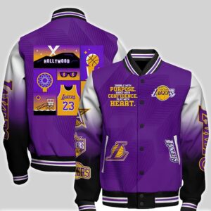 Nba Los Angeles Lakers National Basketball Association Aop Varsity Jacket, Baseball Jacket - livanniestore Store