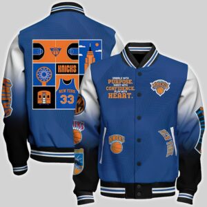New York Knicks National Basketball Association Aop Varsity Jacket, Baseball Jacket - livanniestore Store