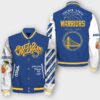 NBA Golden State Warriors Off White Varsity Jacket, Baseball Jacket - livanniestore Store