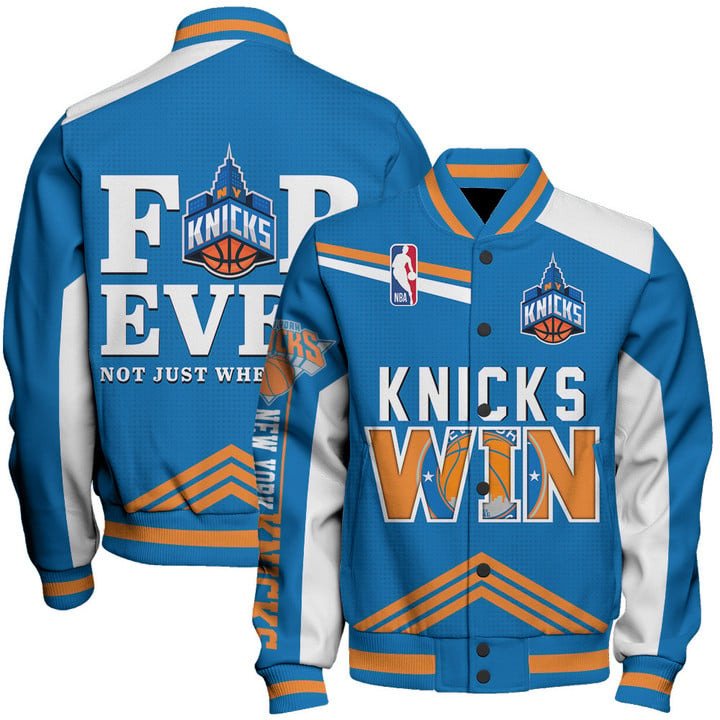 NBA New York Knicks For Ever Varsity Jacket, Baseball Jacket - livanniestore Store