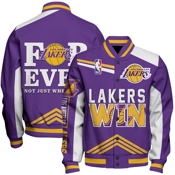 NBA Los Angeles Lakers For Ever Varsity Jacket, Baseball Jacket - livanniestore Store