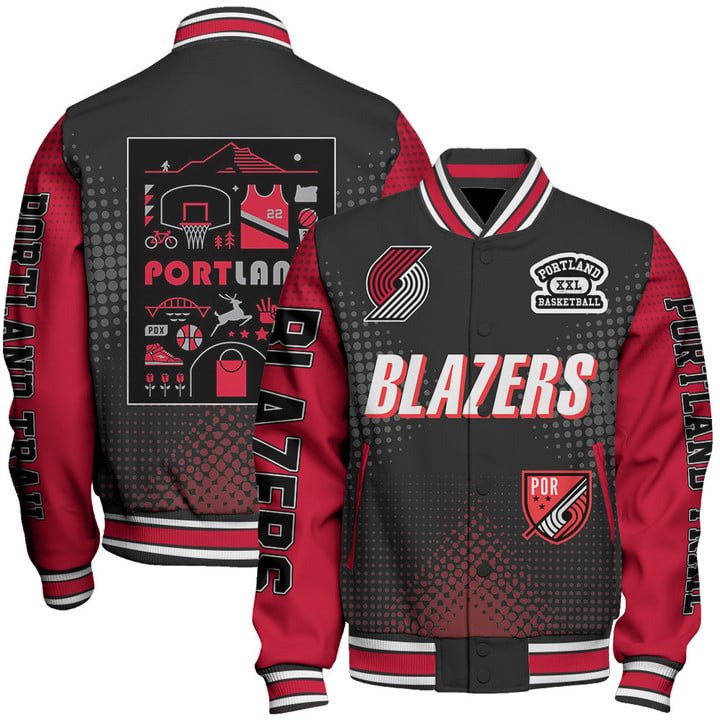 Portland Trail Blazers NBA Varsity Jacket, Baseball Jacket - livanniestore Store