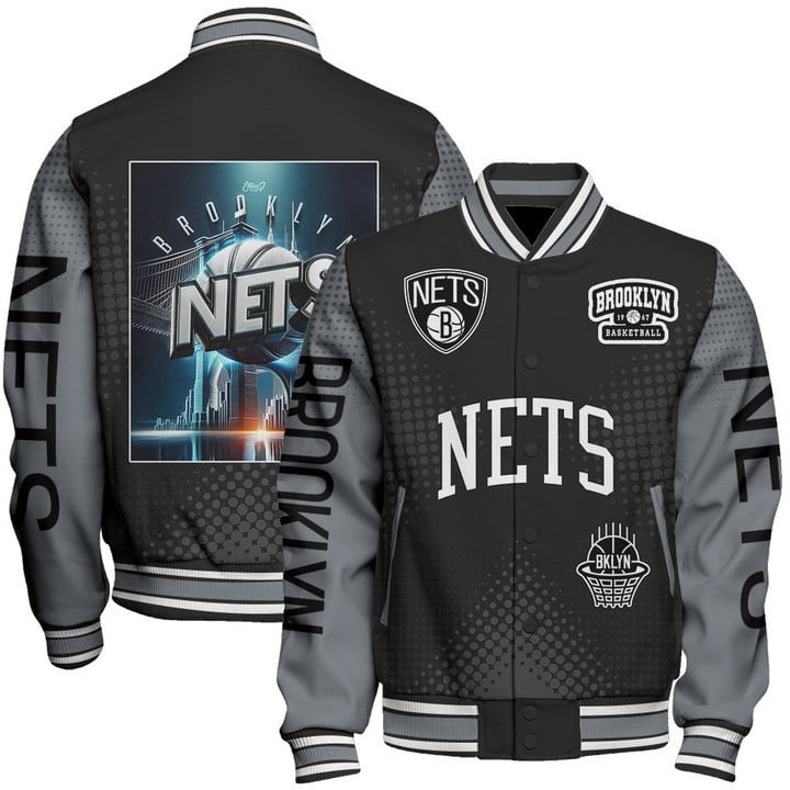 Brooklyn Nets NBA Varsity Jacket, Baseball Jacket - livanniestore Store