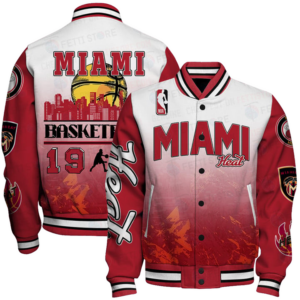 Miami Heat - National Basketball Association Aop Varsity Jacket, Baseball Jacket - livanniestore Store