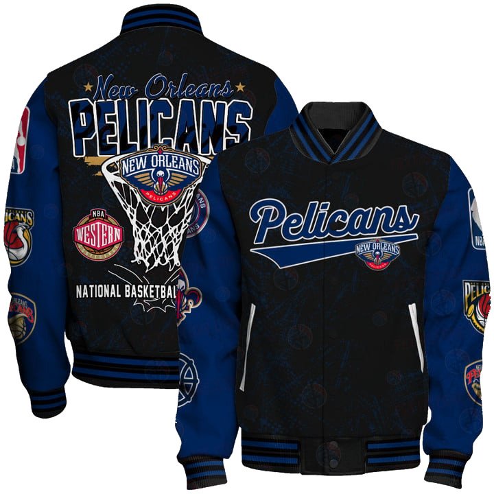 Nba New Orleans Pelicans - National Basketball Association Logo Varsity Jacket, Baseball Jacket - livanniestore Store
