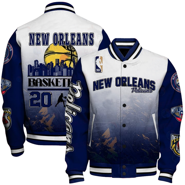 Nba New Orleans Pelicans - National Basketball Association Aop Varsity Jacket, Baseball Jacket - livanniestore Store