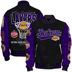 Los Angeles Lakers - National Basketball Association Logo Varsity Jacket, Baseball Jacket - livanniestore Store
