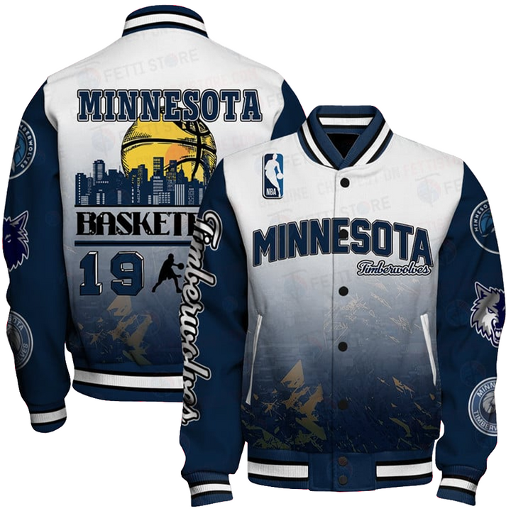 Minnesota Timberwolves - National Basketball Association Aop Varsity Jacket, Baseball Jacket - livanniestore Store