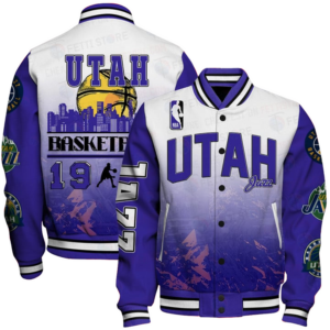 NBA Utah Jazz - National Basketball Association Aop Varsity Jacket, Baseball Jacket - livanniestore Store
