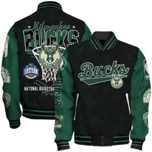 Milwaukee Bucks - National Basketball Association Logo Varsity Jacket, Baseball Jacket - livanniestore Store