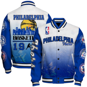 Nba Philadelphia 76ers - National Basketball Association Aop Varsity Jacket, Baseball Jacket - livanniestore Store