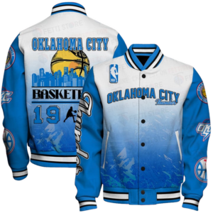 Oklahoma City Thunder - National Basketball Association Aop Varsity Jacket, Baseball Jacket - livanniestore Store