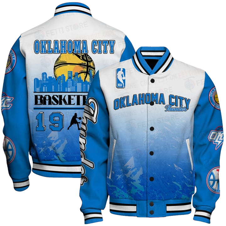 Oklahoma City Thunder - National Basketball Association Aop Varsity Jacket, Baseball Jacket - livanniestore Store