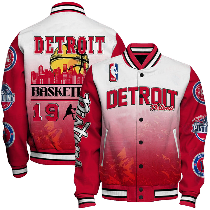 Nba Detroit Pistons - National Basketball Association Aop Varsity Jacket, Baseball Jacket - livanniestore Store