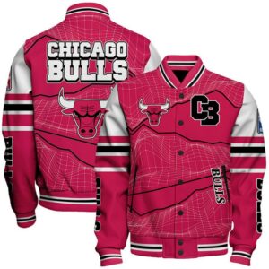 Chicago Bulls Basketball Unique Textures NBA Varsity Jacket, Baseball Jacket - livanniestore Store