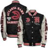 Atlanta Hawks NBA Team Logo Sport Pattern Style Varsity Jacket, Baseball Jacket - livanniestore Store