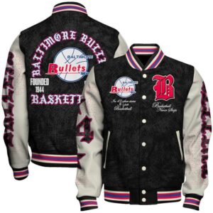 Baltimore Bullets NBA Team Logo Sport Pattern Style Varsity Jacket, Baseball Jacket - livanniestore Store