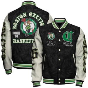 Boston Celtics NBA Team Logo Sport Pattern Style Varsity Jacket, Baseball Jacket - livanniestore Store