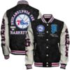 Philadelphia 76ers NBA Team Logo Sport Pattern Style Varsity Jacket, Baseball Jacket - livanniestore Store