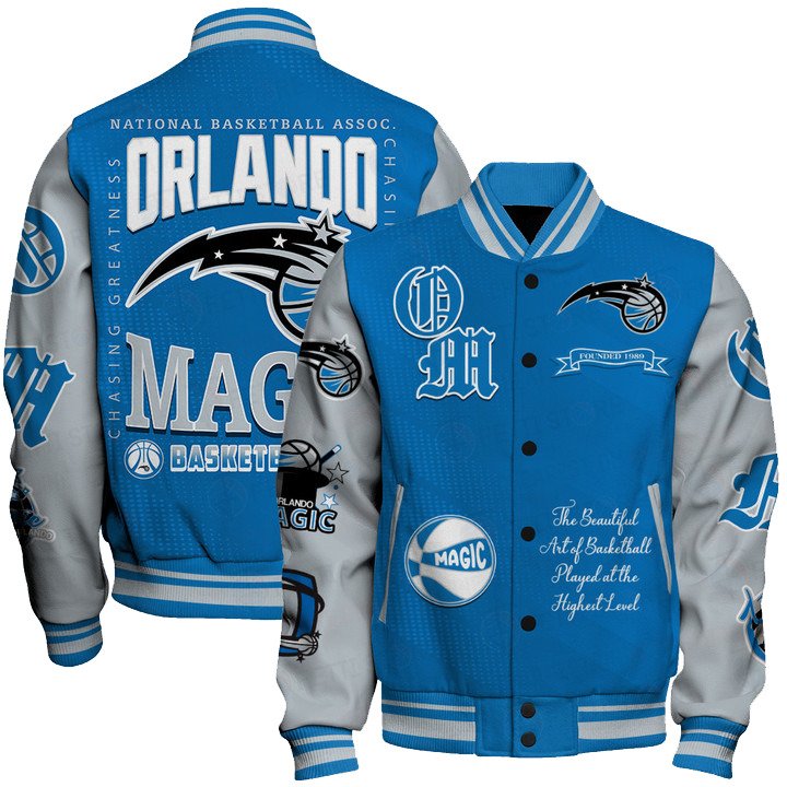 Orlando Magic - National Basketball Association Print Varsity Jacket, Baseball Jacket - livanniestore Store
