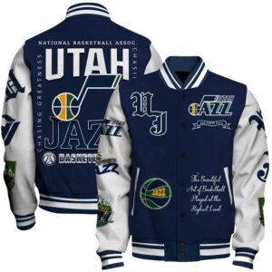 Utah Jazz - National Basketball Association Logo Print Varsity Jacket, Baseball Jacket - livanniestore Store