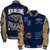 New Orleans Pelicans - National Basketball Association Print Varsity Jacket, Baseball Jacket - livanniestore Store