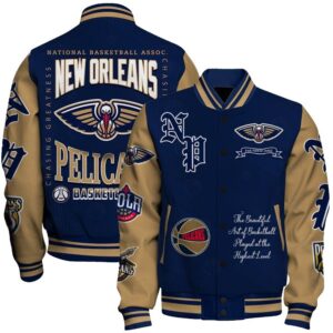 New Orleans Pelicans - National Basketball Association Print Varsity Jacket, Baseball Jacket - livanniestore Store