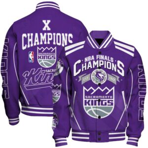 Sacramento Kings - X Champions Basketball Team Print Varsity Jacket, Baseball Jacket - livanniestore Store