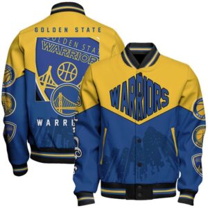 NBA Golden State Warriors Team Logo Sport Pattern Varsity Jacket, Baseball Jacket - livanniestore Store