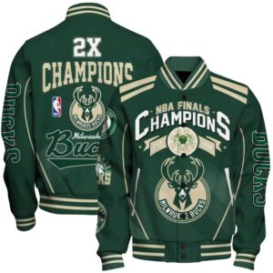 Milwaukee Bucks - 2x Champions Basketball Team Print Varsity Jacket, Baseball Jacket - livanniestore Store